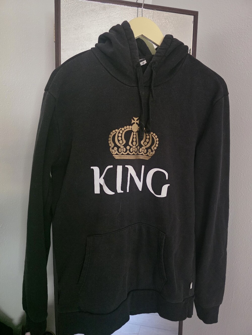 KING Black Hoodie Sweatshirt with Gold Crown